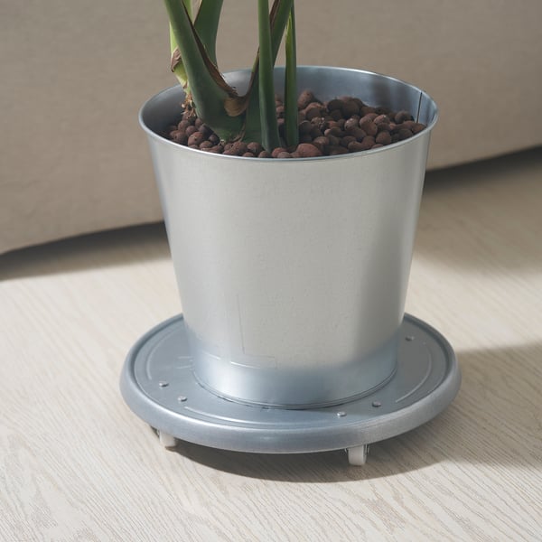 IKEA ÅKERBÄR Plant Stand On Wheels Indoor/outdoor/galvanized 12 ¼ "