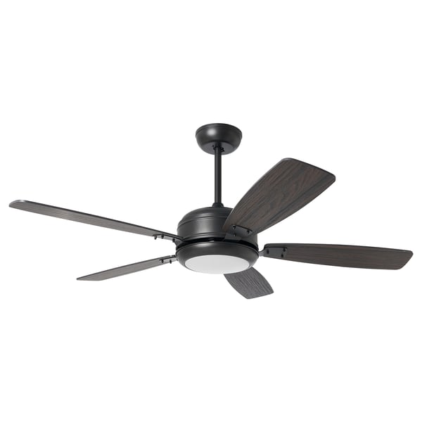 IKEA AKTERSKARP / BRUNALGER Ceiling fan w extension downrod wood effect dark gray