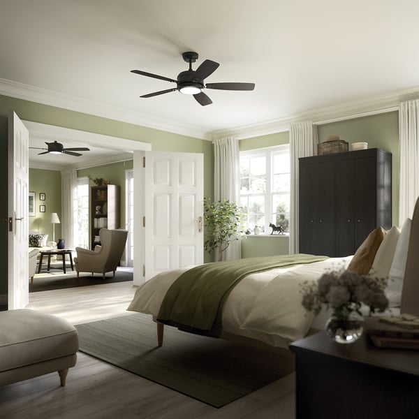 IKEA AKTERSKARP LED Ceiling Fan With Light Dimmable/wood Effect Dark Gray