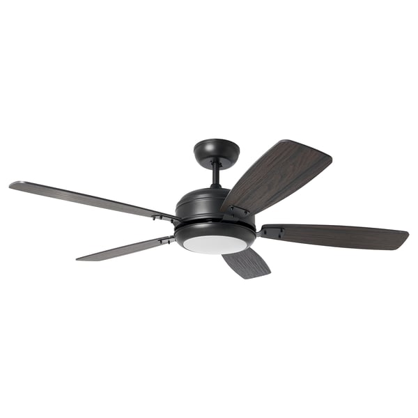 IKEA AKTERSKARP LED ceiling fan with light dimmable/wood effect dark gray