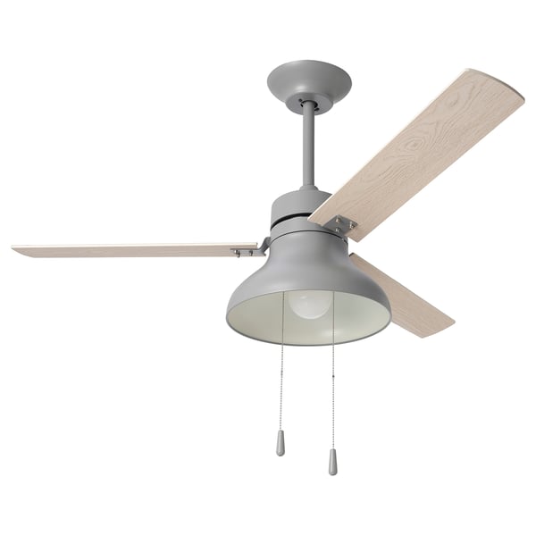 IKEA AKTERSTAGAD / BRUNALGER Ceiling fan w extension downrod wood effect gray