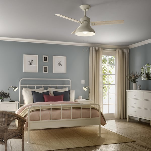 IKEA AKTERSTAGAD Ceiling Fan With Light Wood Effect Beige