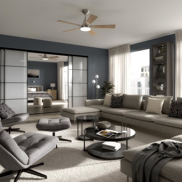 IKEA AKTERTOFTER LED Ceiling Fan With Light Dimmable/wood Effect Silver Color