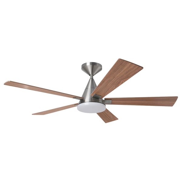 IKEA AKTERTOFTER LED ceiling fan with light dimmable/wood effect silver color