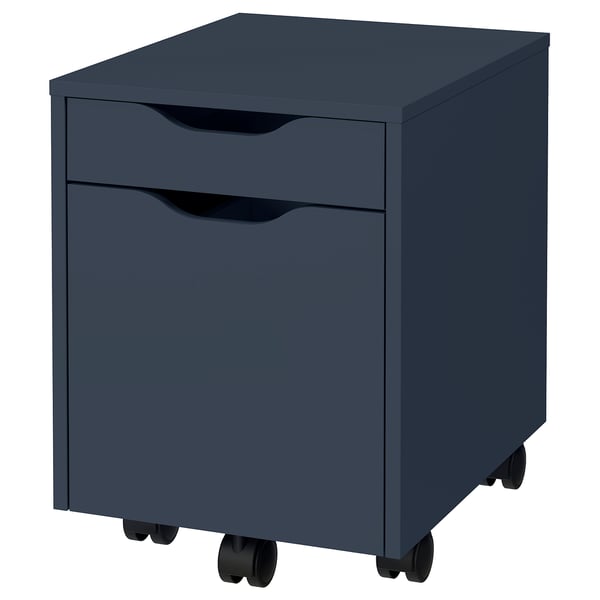 IKEA ALEX Drawer unit on casters black-blue/black 14 1/8x19 5/8 "