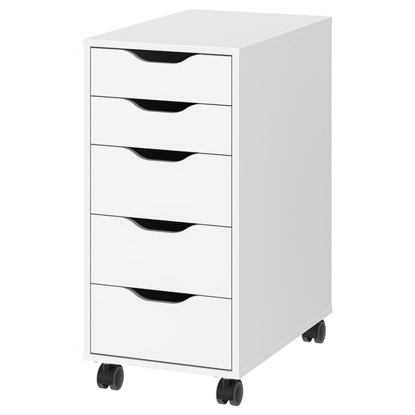IKEA ALEX Drawer unit on casters white/black 14 1/8x29 7/8 "