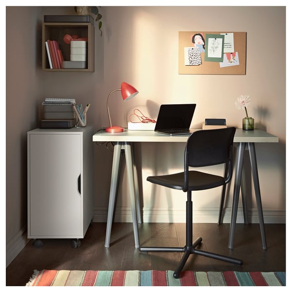 IKEA ALEX Storage Unit On Casters White/black 14 1/8x29 7/8 "