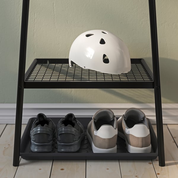 IKEA ÄLGANÄS Clothes Rack With Shoe Storage Black 18 1/8x15 3/8x65 3/8 "