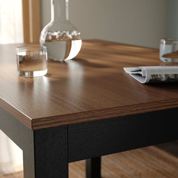 IKEA ÅLHULT / ÅLHULT Table And 6 Chairs Black-brown/Bomstad Black Black 66 7/8x31 1/2 "