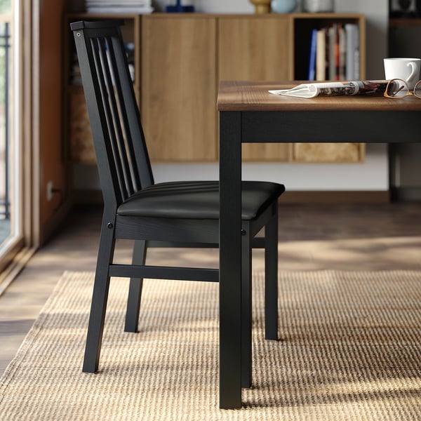IKEA ÅLHULT / ÅLHULT Table And 6 Chairs Black-brown/Bomstad Black Black 66 7/8x31 1/2 "