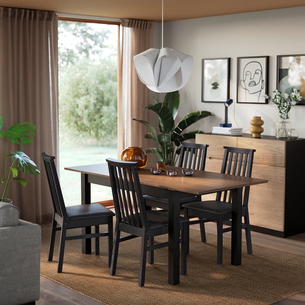 IKEA ÅLHULT Extendable Table Black/brown 47 1/4/66 7/8x31 1/2 "