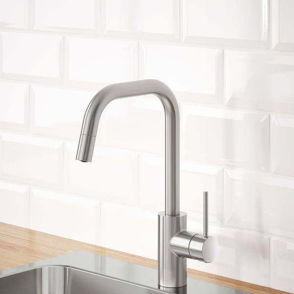 IKEA ÄLMAREN Kitchen Faucet With Pull-out Spout Stainless Steel Color