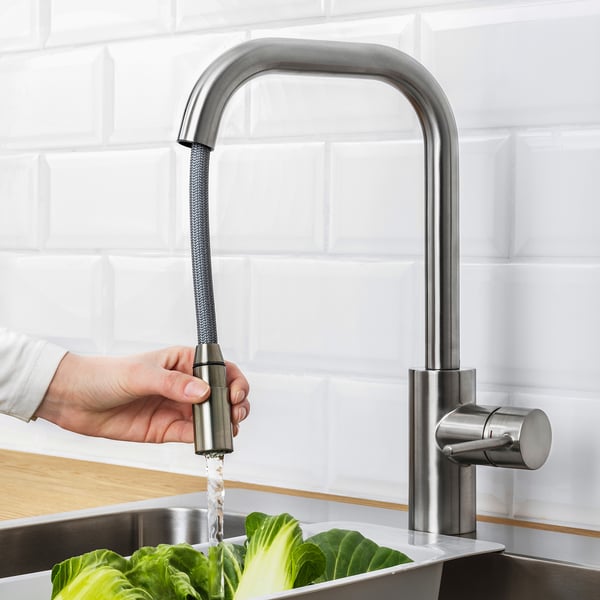 IKEA ÄLMAREN Kitchen Faucet With Pull-out Spout Stainless Steel Color