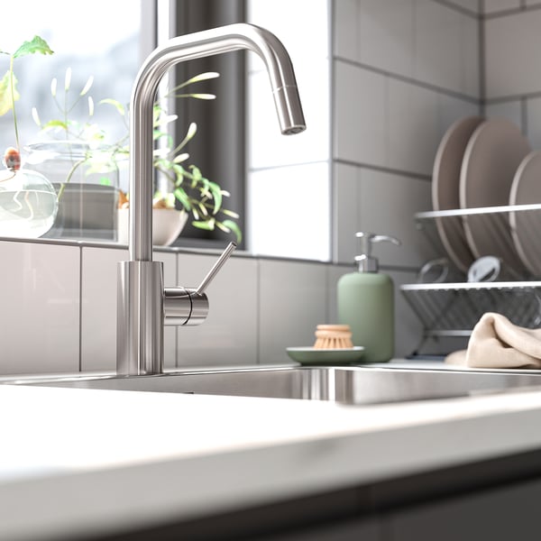 IKEA ÄLMAREN Kitchen Faucet With Pull-out Spout Stainless Steel Color