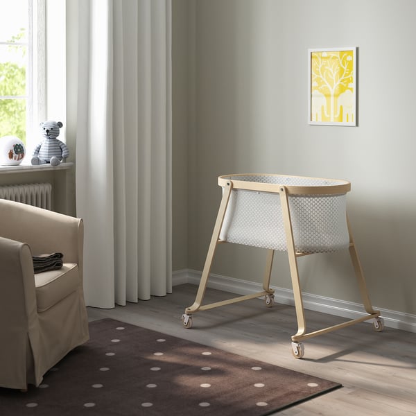 IKEA ÄLSKVÄRD Bassinet With Sleeping Pad Birch 15 3/4x28 3/4 "