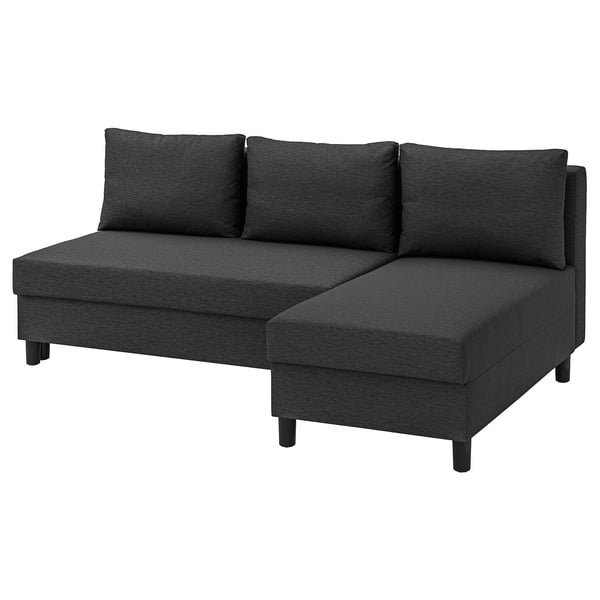 IKEA ÄLVDALEN 3-seat sleeper sofa with chaise Knisa dark gray
