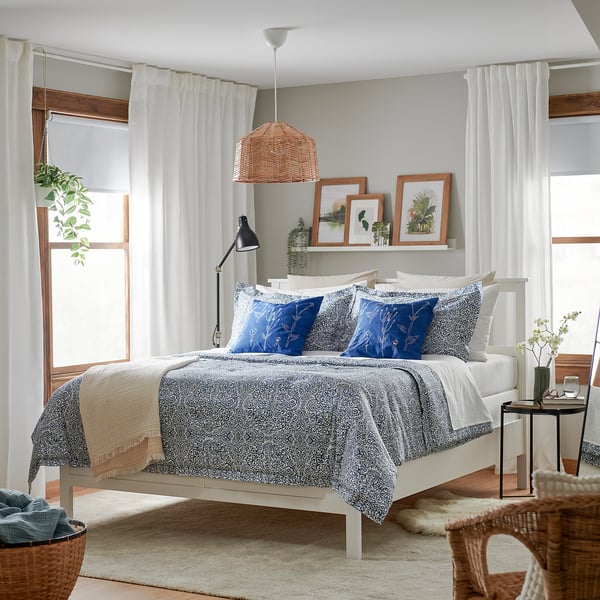 IKEA ÄNGSKLOCKA Comforter Set Blue/white Full/Queen