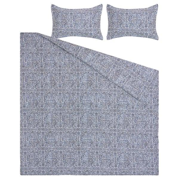 IKEA ÄNGSKLOCKA Comforter Set Blue/white Full/Queen