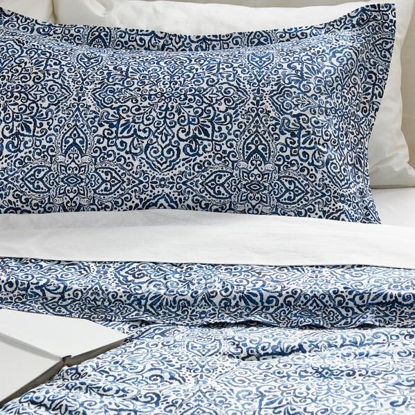 IKEA ÄNGSKLOCKA Comforter set blue/white Full/Queen