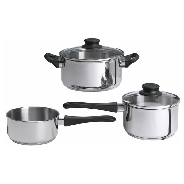 IKEA ANNONS 5-piece cookware set glass/stainless steel