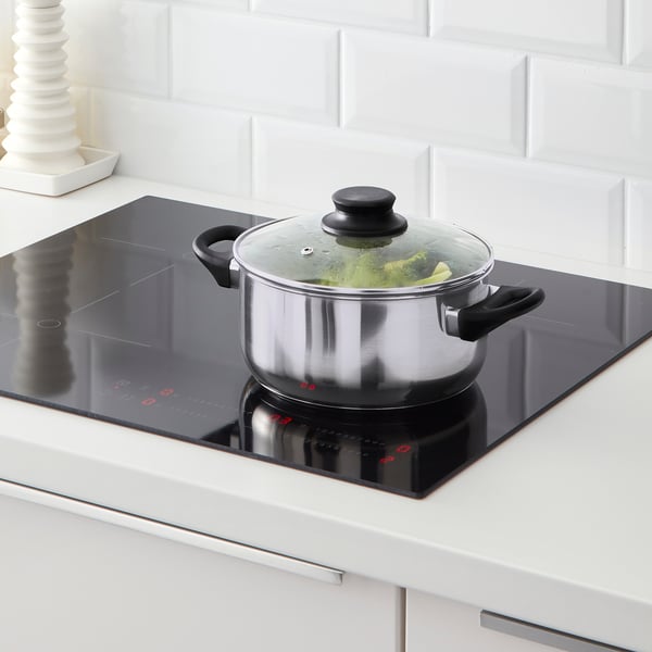 IKEA ANNONS Pot With Lid Glass/stainless Steel 3.0 Qt