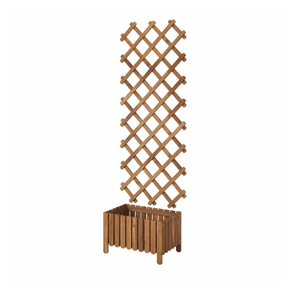 IKEA ASKHOLMEN Flower box with trellis outdoor dark brown