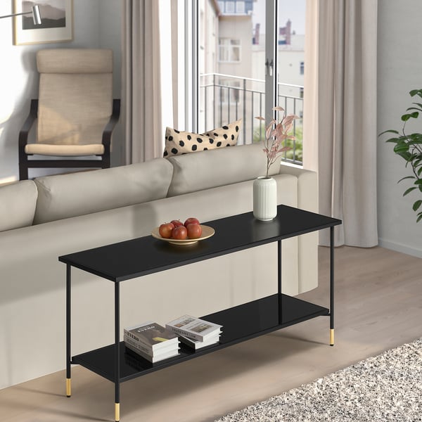 IKEA ÄSPERÖD Console Table Black/glass Black 55 1/8x15 3/4x25 5/8 "