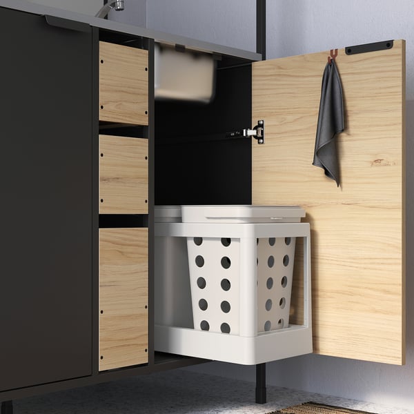 IKEA ÄSPINGE Kitchenette Black/ash 47 1/4x23 5/8x79 3/8 "