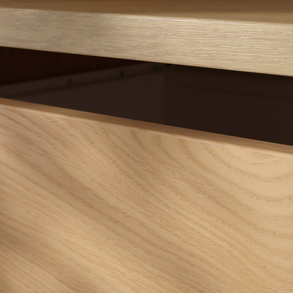 IKEA AURDAL Wardrobe Combination Oak Veneer/white 49 1/4x15 3/4x87 "