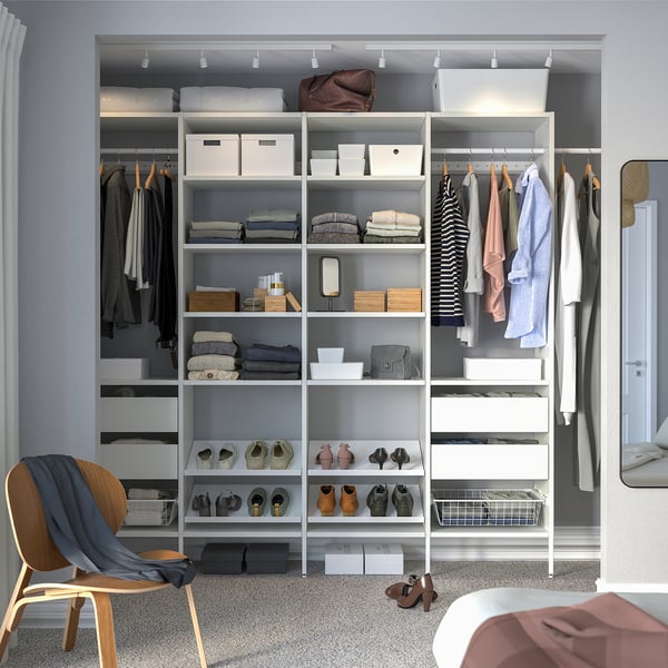 IKEA AURDAL Wardrobe Combination White 118 7/8-132 7/8x15 3/4x87 "