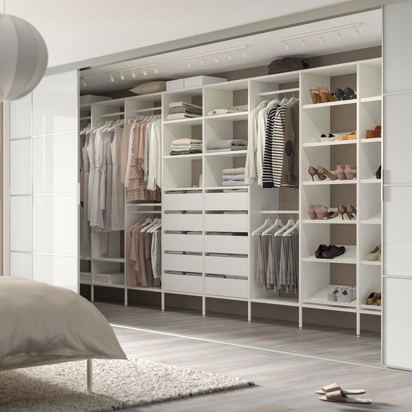 IKEA AURDAL Wardrobe Combination White 196 7/8x15 3/4x87 "