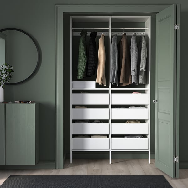 IKEA AURDAL Wardrobe Combination White 49 1/4x15 3/4x87 "