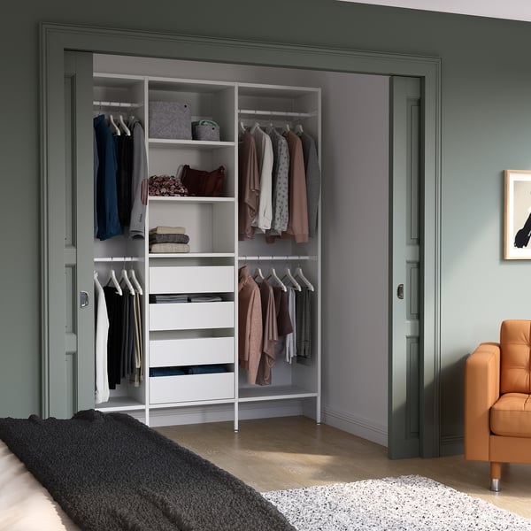 IKEA AURDAL Wardrobe Combination White 74 3/4x15 3/4x87 "