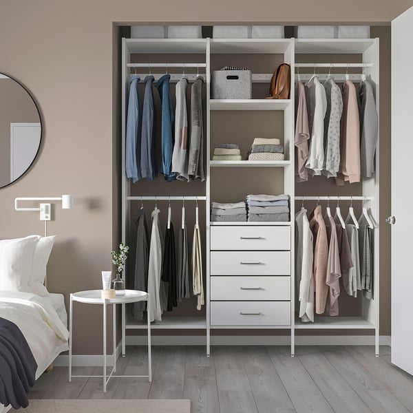 IKEA AURDAL Wardrobe Combination White 74 3/4x15 3/4x87 "