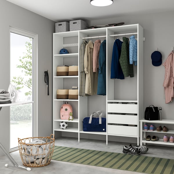 IKEA AURDAL Wardrobe Combination White 74 3/4x15 3/4x87 "