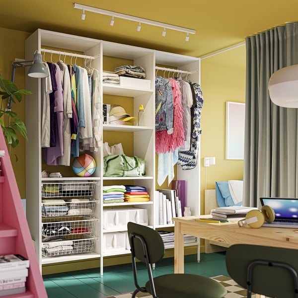 IKEA AURDAL Wardrobe Combination White 74 3/4x15 3/4x87 "