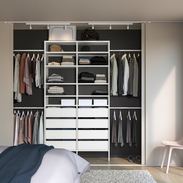 IKEA AURDAL Wardrobe Combination White 92 1/8-118 1/8x15 3/4x87 "