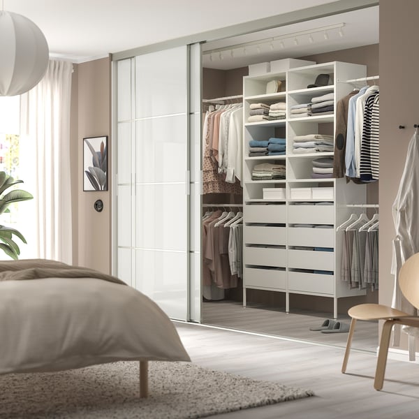 IKEA AURDAL Wardrobe Combination White 92 1/8-118 1/8x15 3/4x87 "