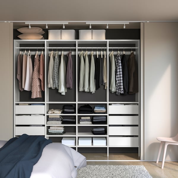 IKEA AURDAL Wardrobe Combination White 98 3/8x15 3/4x87 "