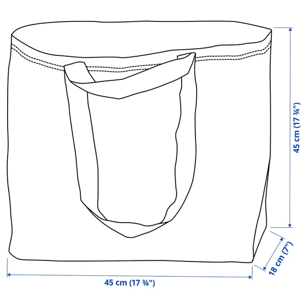 IKEA AURTIENDE Shopping Bag Medium Green 17 ¾x7x17 ¾ "/10 Gallon