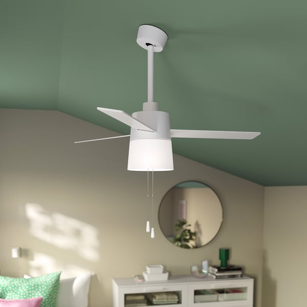 IKEA BACKLAG / BRUNALGER Ceiling Fan W Extension Downrod White
