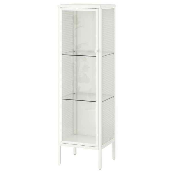 IKEA BAGGEBO Glass-door cabinet metal/white 13 3/8x11 3/4x45 5/8 "