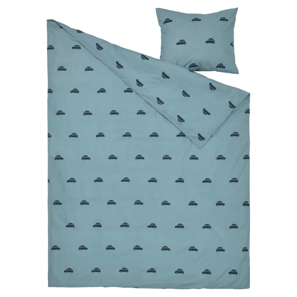 IKEA BARNDRÖM Duvet Cover And Pillowcase(s) Car Pattern/blue Twin