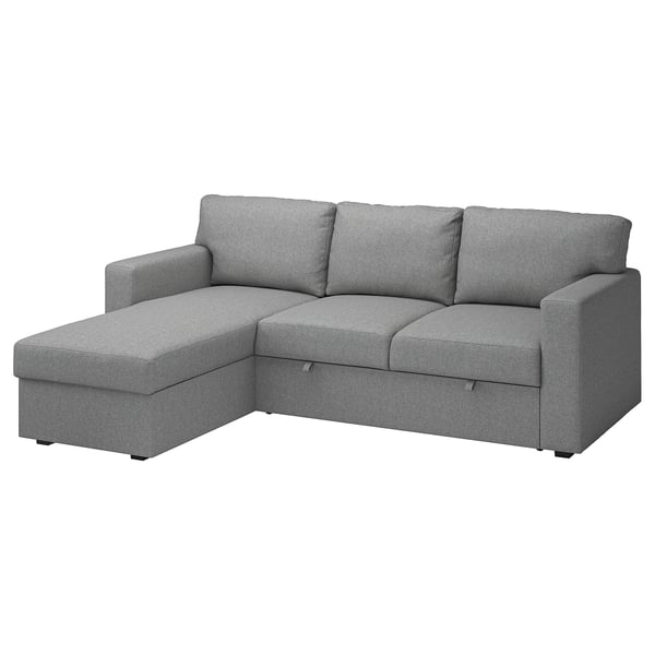 IKEA BÅRSLÖV 3-seat sleeper sofa with chaise Tibbleby beige/gray