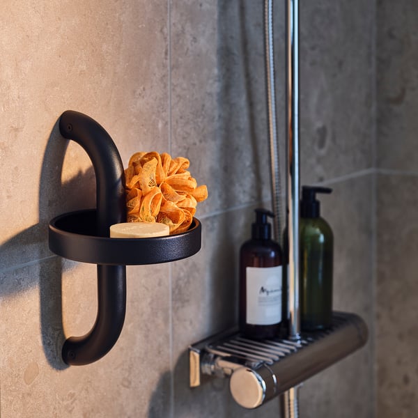 IKEA BÄSINGEN Shower Shelf Anthracite 6 ¼x11 ½ "