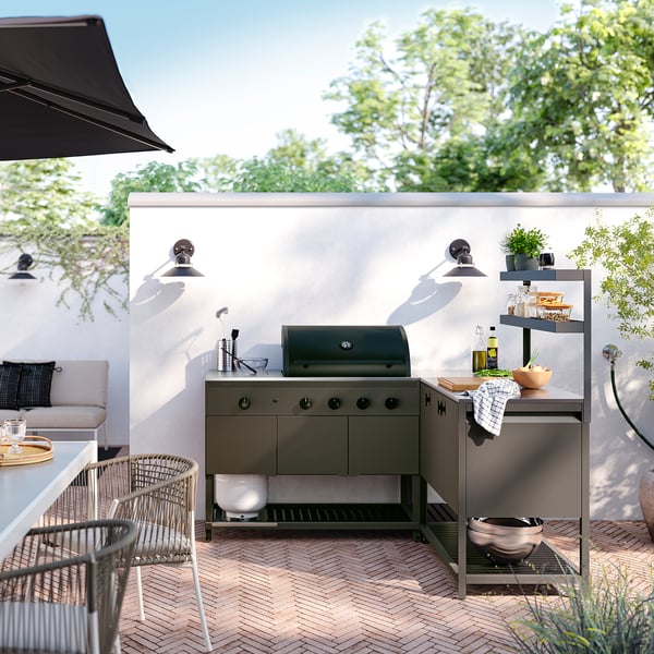 IKEA BÅTSKÄR Add-on Unit With Shelves Outdoor/dark Gray 47 1/4x27 1/2 "