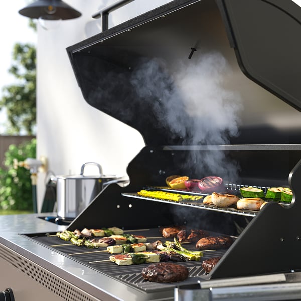 IKEA BÅTSKÄR Gas Grill With Side Burner Outdoor/dark Gray 47 1/4x23 5/8 "