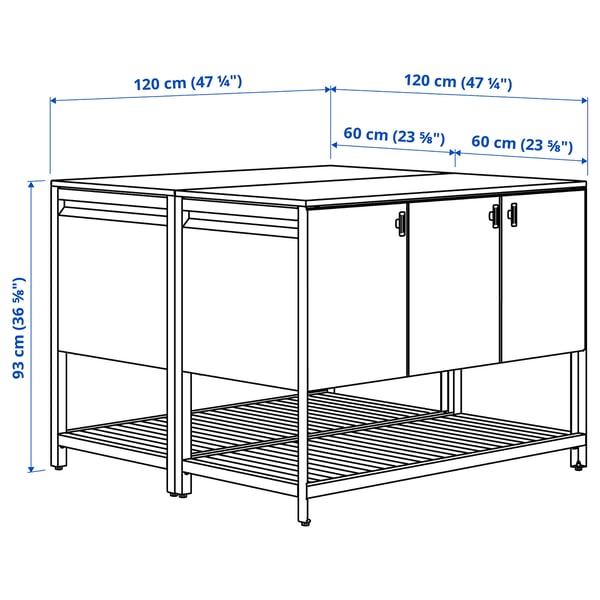IKEA BÅTSKÄR Outdoor Kitchen Island Outdoor/dark Gray 47 1/4x47 1/4 "