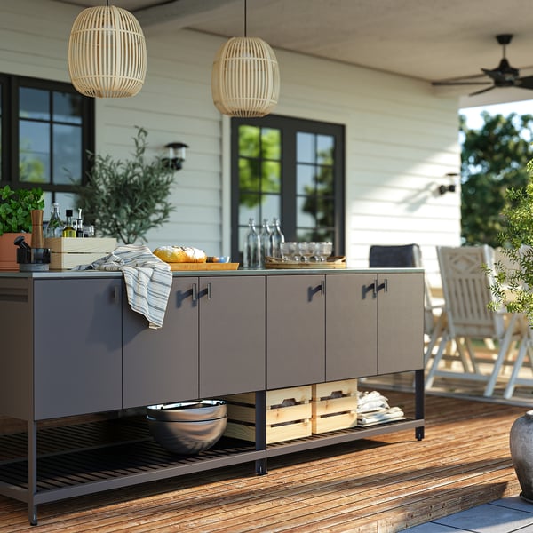 IKEA BÅTSKÄR Outdoor Kitchen Island Outdoor/dark Gray 94 1/2x47 1/4 "