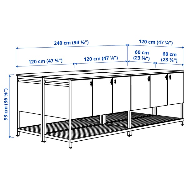 IKEA BÅTSKÄR Outdoor Kitchen Island Outdoor/dark Gray 94 1/2x47 1/4 "
